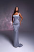 Renelle - straight neckline dress with metallic buckles